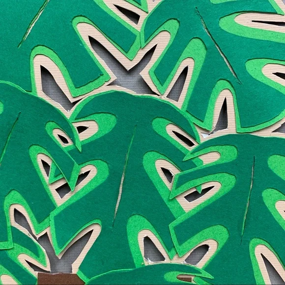 Plant love Monstera paper artwork wall hanging - Picture 5 of 11